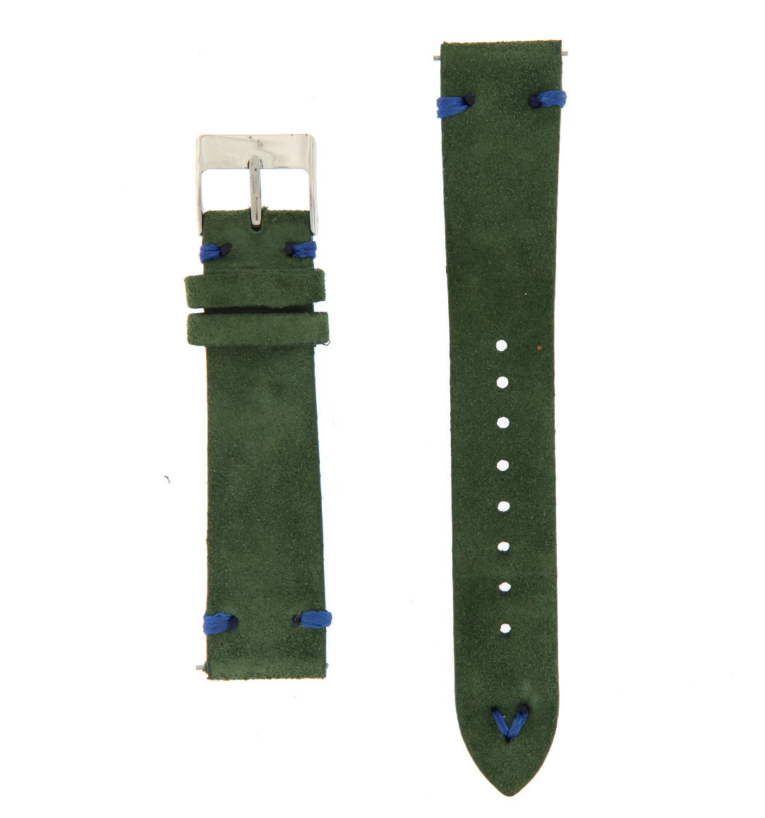 Om cinturino in pelle scamosciata verde 20 mm