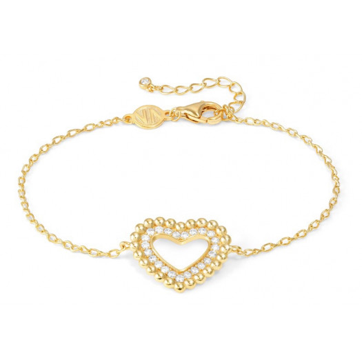 Nomination bracciale lovecloud argento e cz cuore oro giallo