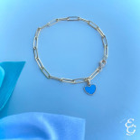 O6 bracciale catena in oro giallo con cuore