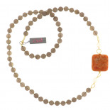 Kikilia collana matisse in giada brown, calcite e perle